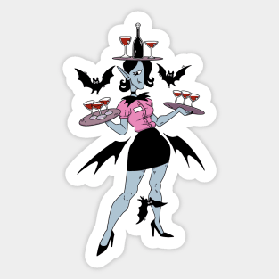 Vampire Waitress Sticker